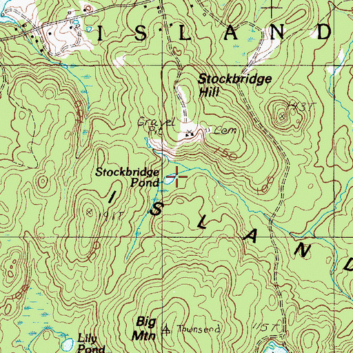 Topographic Map of Stockbridge Pond, ME