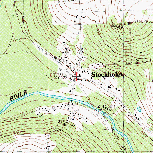 Topographic Map of Stockholm, ME