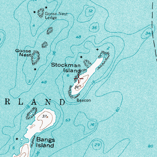 Topographic Map of Stockman Island, ME
