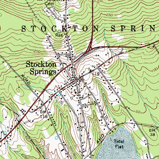 Topographic Map of Stockton Springs, ME