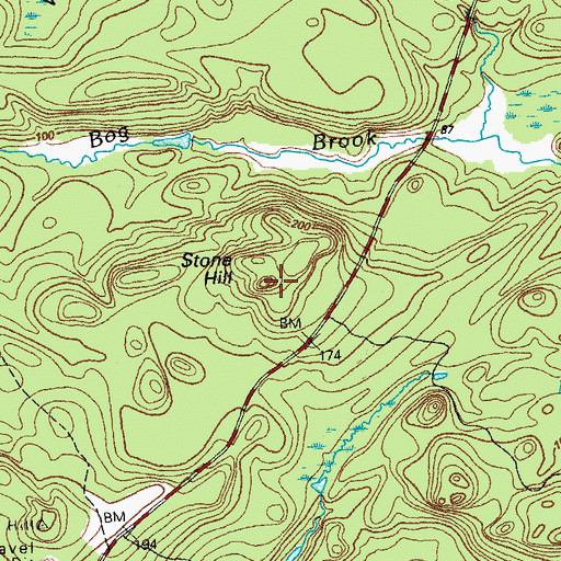 Topographic Map of Stone Hill, ME