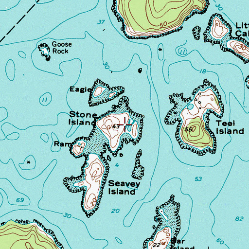 Topographic Map of Stone Island, ME