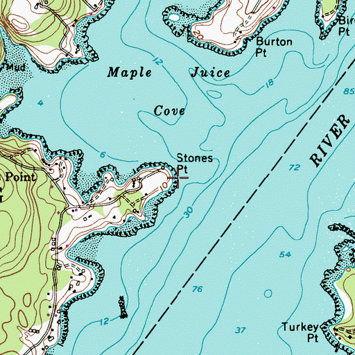 Topographic Map of Stones Point, ME