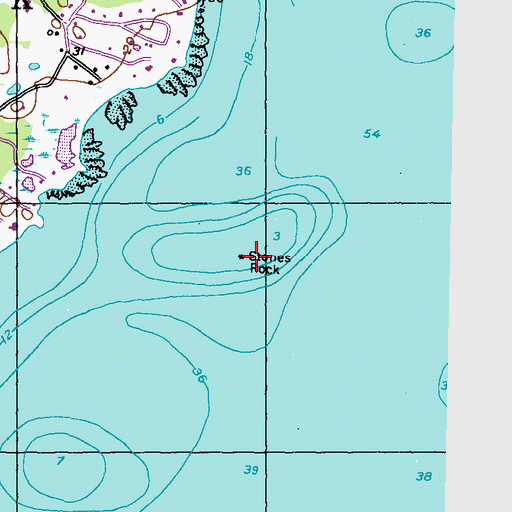 Topographic Map of Stones Rock, ME