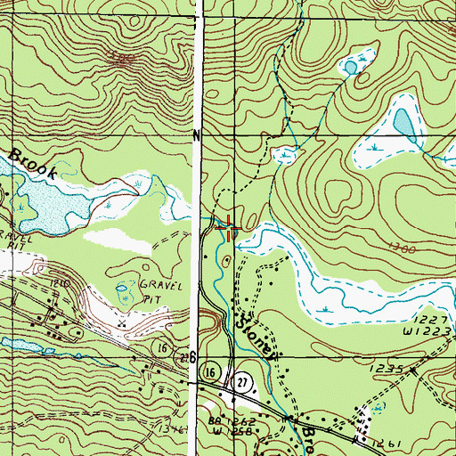 Topographic Map of Stoney Brook, ME