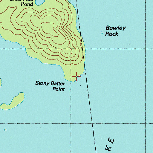 Topographic Map of Stony Batter Point, ME