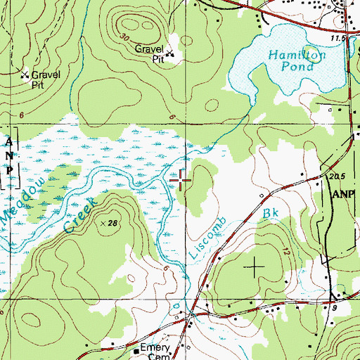 Topographic Map of Stony Brook, ME