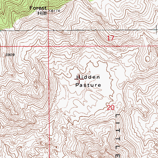Topographic Map of Hidden Pasture, AZ