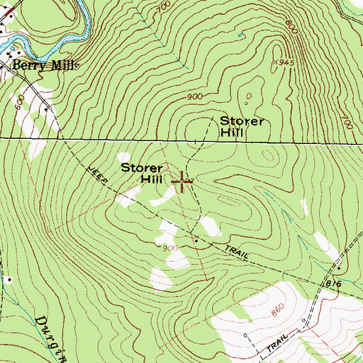 Topographic Map of Storer Hill, ME