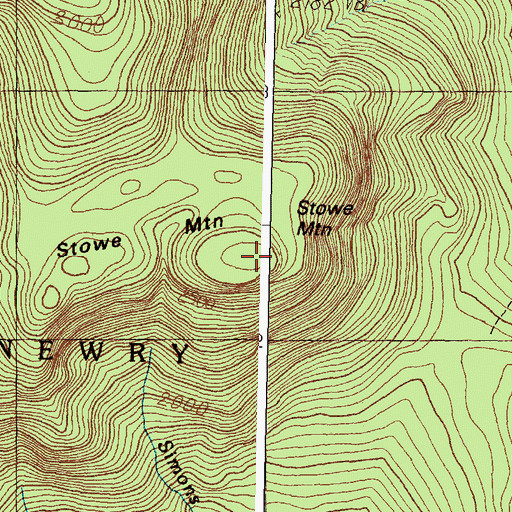 Topographic Map of Stowe Mountain, ME