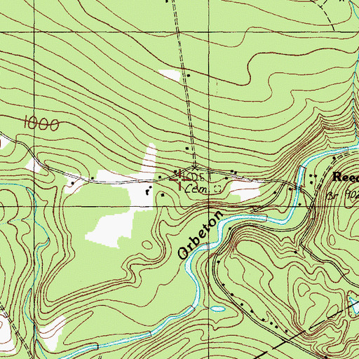 Topographic Map of Stower School, ME