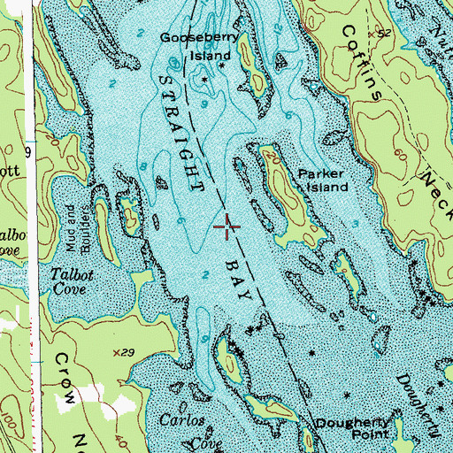 Topographic Map of Straight Bay, ME