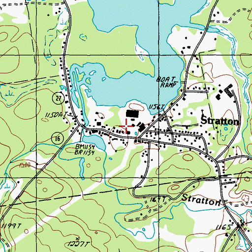 Topographic Map of Stratton, ME