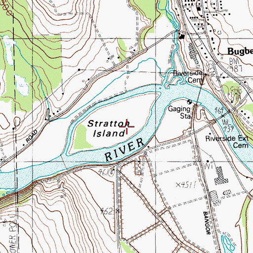 Topographic Map of Stratton Island, ME