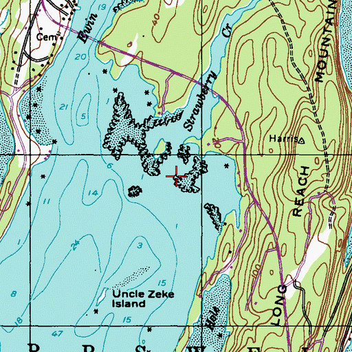 Topographic Map of Strawberry Creek, ME
