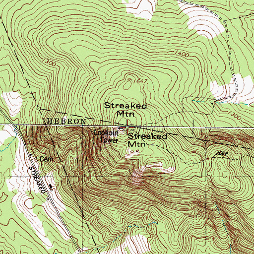 Topographic Map of Streaked Mountain, ME