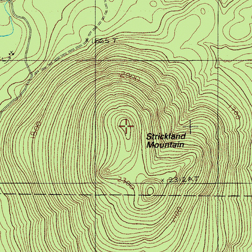 Topographic Map of Strickland Mountain, ME