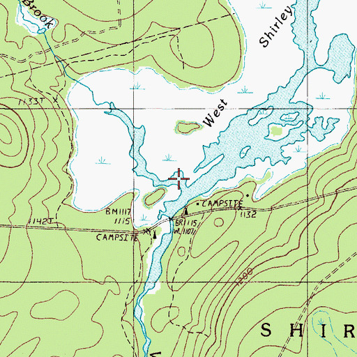 Topographic Map of Stricklin Brook, ME