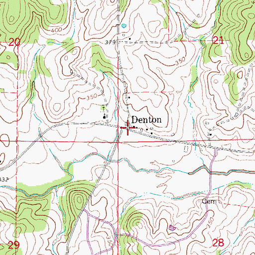 Topographic Map of Denton, AR
