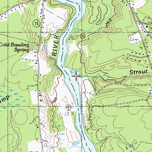 Topographic Map of Strout Brook, ME