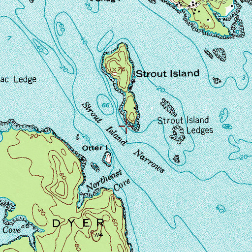 Topographic Map of Strout Island Narrows, ME