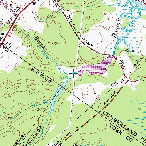 Topographic Map of Stuart Brook, ME