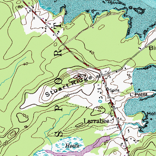 Topographic Map of Stuart Ridge, ME
