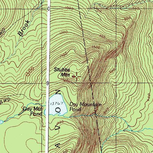 Topographic Map of Stubbs Mountain, ME