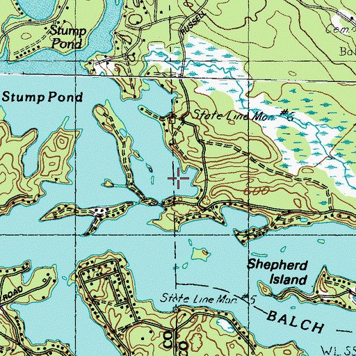 Topographic Map of Stump Pond, ME