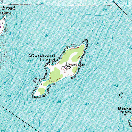 Topographic Map of Sturdivant Island, ME