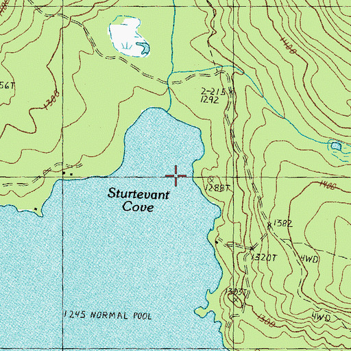 Topographic Map of Sturtevant Cove, ME