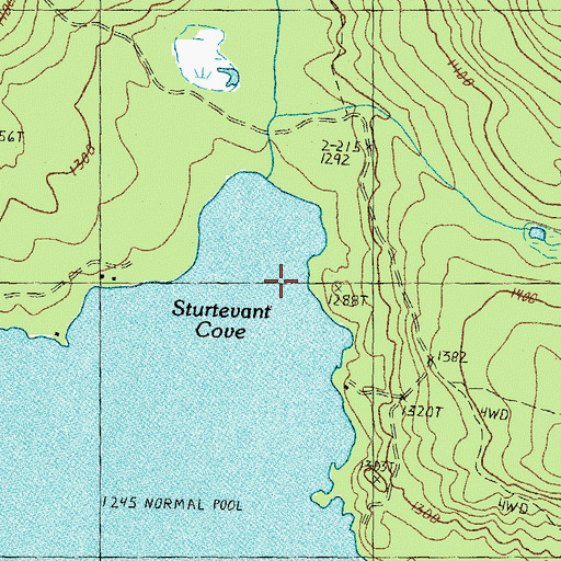 Topographic Map of Sturtevant Cove, ME