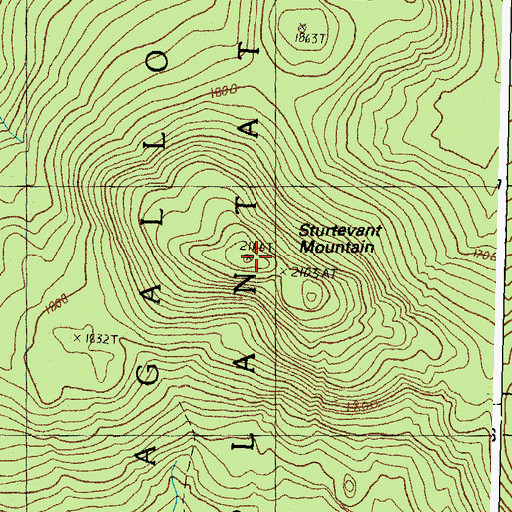 Topographic Map of Sturtevant Mountain, ME