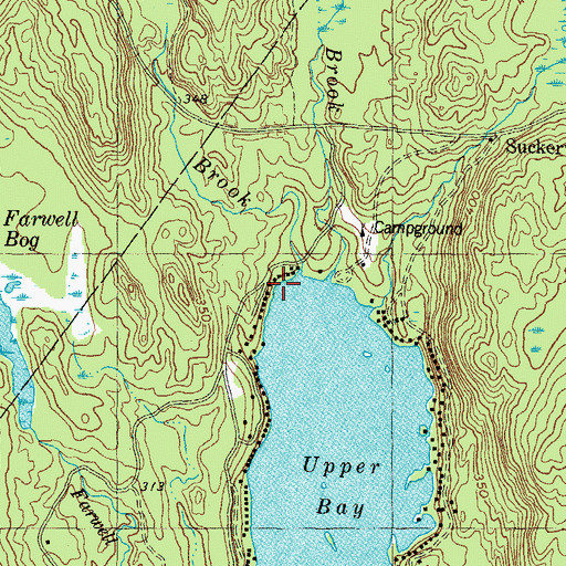 Topographic Map of Sucker Brook, ME