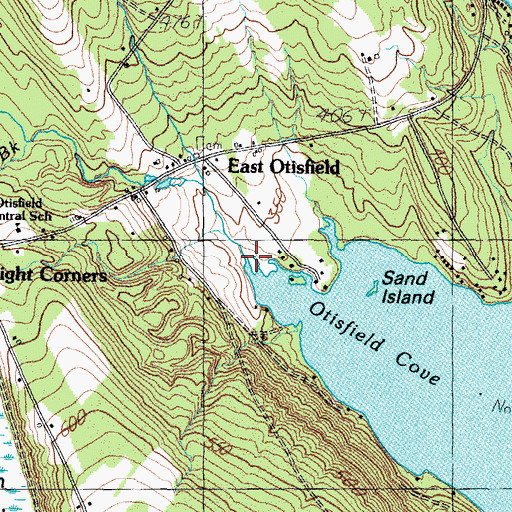 Topographic Map of Sucker Brook, ME