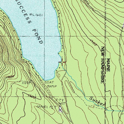 Topographic Map of Sucker Brook, ME