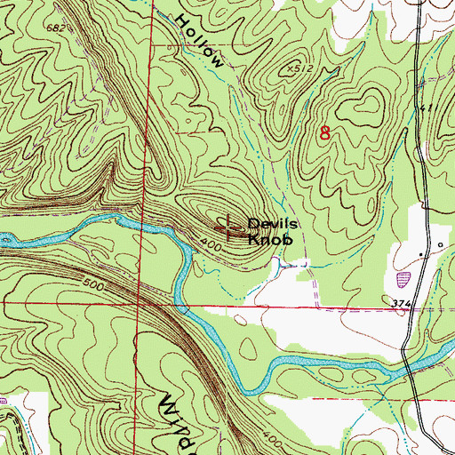 Topographic Map of Devils Knob, AR
