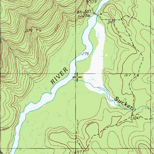 Topographic Map of Sucker Brook, ME