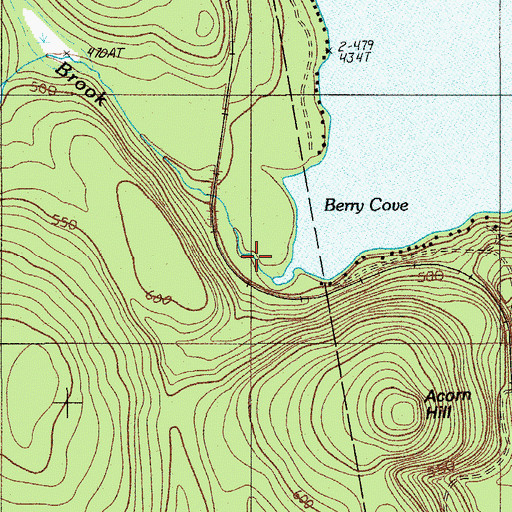 Topographic Map of Sucker Brook, ME
