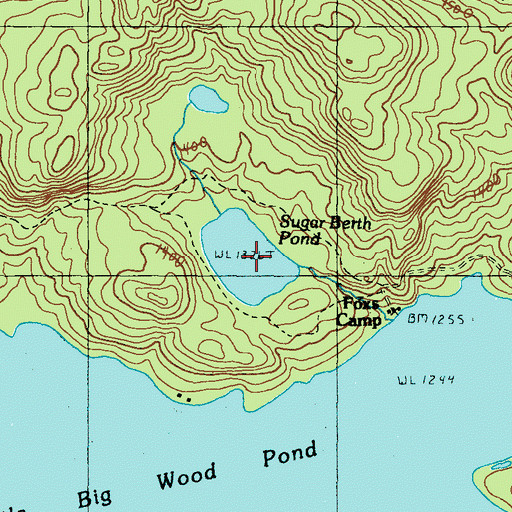 Topographic Map of Sugar Berth Pond, ME