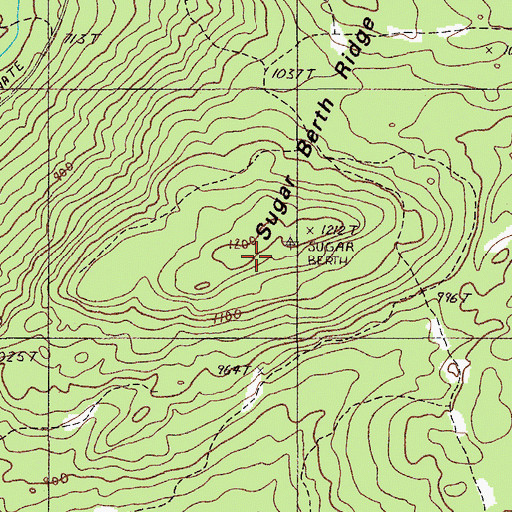 Topographic Map of Sugar Berth Ridge, ME