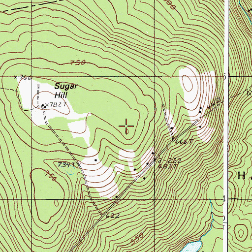 Topographic Map of Sugar Hill, ME