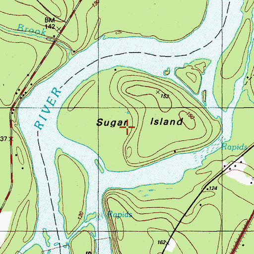 Topographic Map of Sugar Island, ME