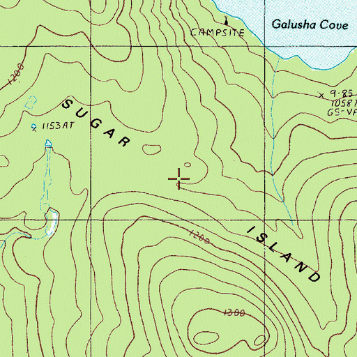 Topographic Map of Sugar Island, ME