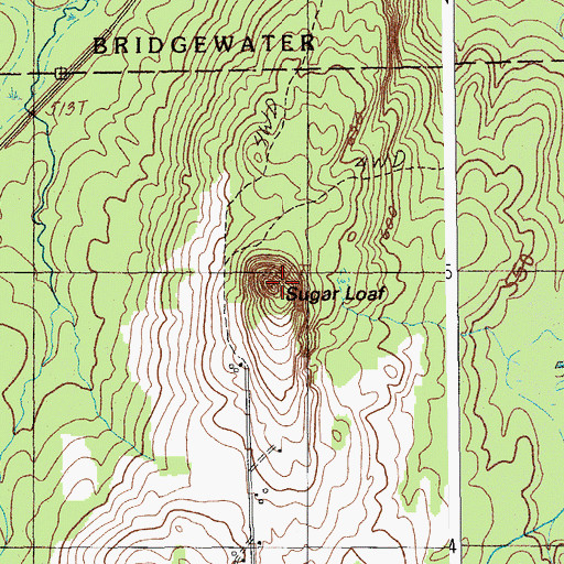 Topographic Map of Sugar Loaf, ME
