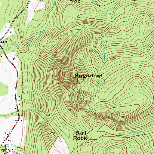Topographic Map of Sugarloaf, ME