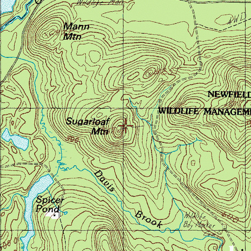 Topographic Map of Sugarloaf Mountain, ME