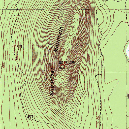 Topographic Map of Sugarloaf Mountain, ME