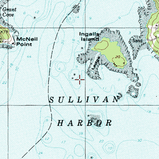 Topographic Map of Sullivan Harbor, ME