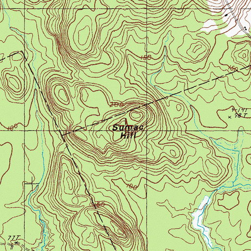 Topographic Map of Sumac Hill, ME